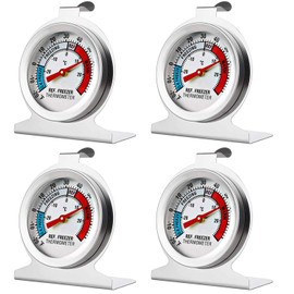 4 Pcs Refrigerator Freezer Thermometer Measuring Range (-30°C to 30°C/ 20~80℉) Large Dial Thermometer