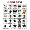 DaFuRui 250pcs 25 Values Tactile Push Button Switch SMD Micro