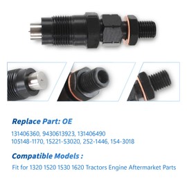Cycwer - 3 inyectores de combustible para tractores 1320 1520 1530 1620, reemplazar OE 131406360, 9430613923