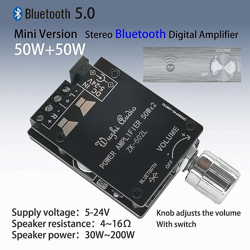 Fasizi 2x50W TPA3116 bluetooth 5.0 mini Digital Power Amplifier Board