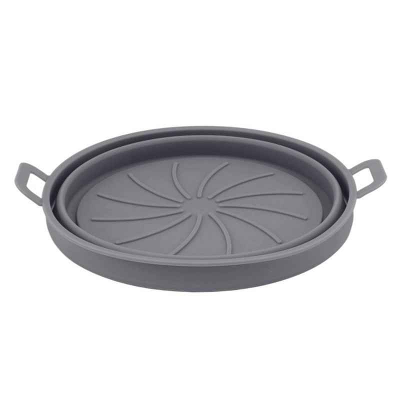 2 Pcs Silicone Air Cooker Pot With Handle Round Fryer