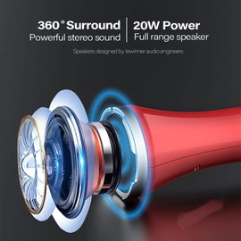 SingMasters SM30 Karaoke Microphone Machine,Carpool Karaoke Microphone,Bluetooth Microphone Wireless,Portable Handheld Karaoke Mic & Speaker for Kids,Adults Party (Black)