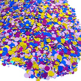 Circus Round Glitter Shapes Solvent Resistant Glitter Lips for tumblers Polyester Nail Art Confetti (1oz)