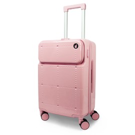 World Traveler Dejuno Smart Luggage with USB Ports, Pink, Carry-On 20-Inch
