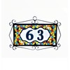 4.3' x 2.2' 11cm x 5.5cm Spanish Mosaic Hand-Painted Number