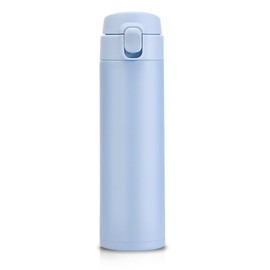 Termos para Cafe, Botella de Agua, Mantiene Frío y Caliente 6 Horas, Termo Taze de Acero Inoxidable, Vaso Termico para Adultos y Niño, Hombres y Mujeres(450ml Azul Claro)