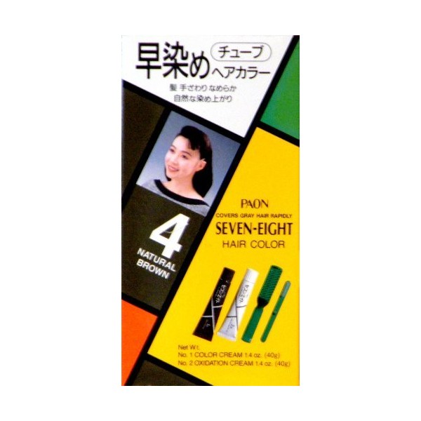 Paon Seven-Eight Permanent Hair Color Kit 4 Natural Brown