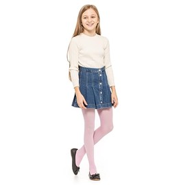 OVISSA Classic Girl's Tights – Soft Cotton Blend, Opaque, Everyday & Occasion Wear – Comfortable & Durable Kids Tights for School, Events, Casual Outfits Baby Pink
