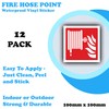 12-Pack - Fire Hose Reel Point Sticker Signs - Waterproof,