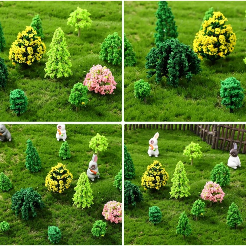 siawadeky Artificial Tree, Model Tree, Mini Tree, Set of 55,