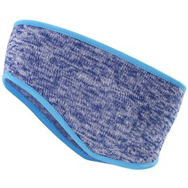 Women’s Ponytail Headband Ear Warmer Head Wrap Yoga Hair Band Running Sweatband (Bigger-Blue)