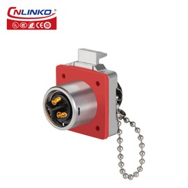 CNLINKO BD-20 Industrial Waterproof Connector IP67 Circular Connector Built-in Socket Aviation Plug Anti-Interference Shell Aviation Connector M20 2-14 Pin Flange Socket (3 Pin)