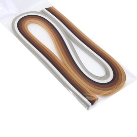 ODETOJOY Multi-Color Paper Quilling Strips Set - 6 Gradient Colors - 21-inch Length - 10mm Width (0.4 in) - DIY Quilling Strips Assortment Crafts (Brown)