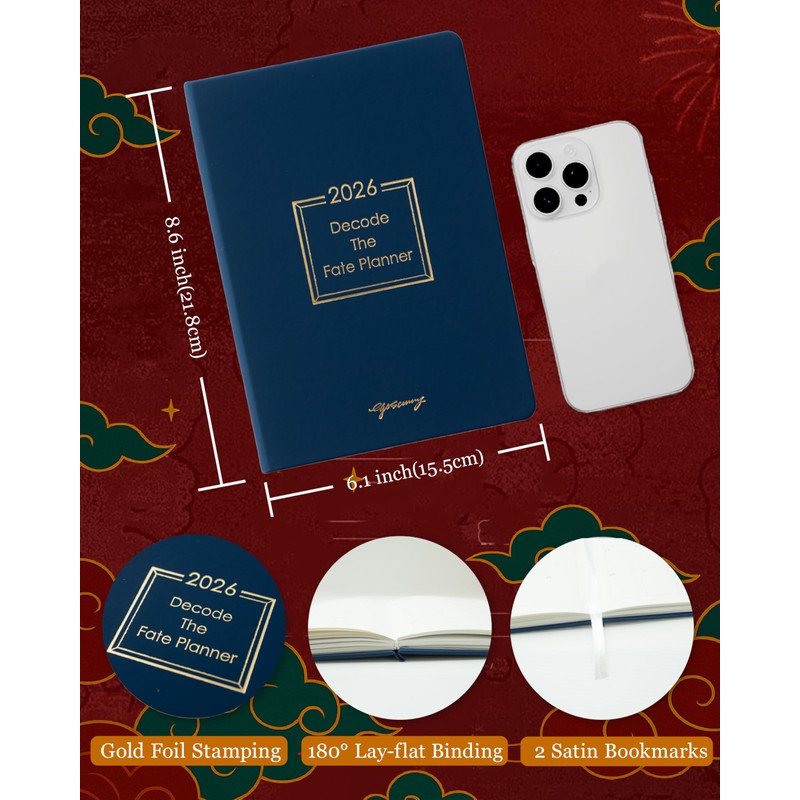2026 Life Planner with Removable Folder and Elastic Bookmark, Daily