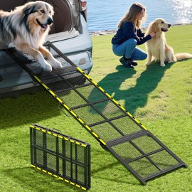 Dog Ramp for Car, 74x20 Inches Outdoor Portable Dog Ramps for Large Dogs with Reflective Strips, Non-Slip Surface Pet Ramp (Support Up to 150LBS)