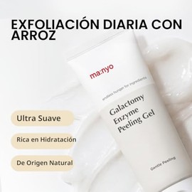 ma:nyo- EXFOLIACIÓN SUAVE con enzimas fermentadas, este gel exfoliante facial elimina suavemente las células muertas de la piel y las impurezas.