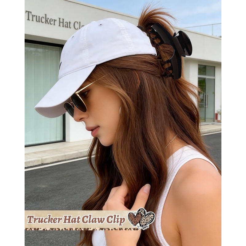 4PCS Hat Claw Clips, Trucker & Baseball Hat Hair Clips