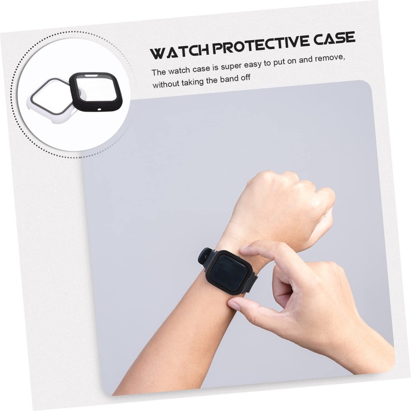 DOITOOL 2pcs Watch Case Screen Protector Case Glasswatch Protector Wrist