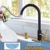 Black and Gold Kitchen Faucet with Soap Dispenser, WOWOW Stainless