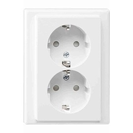 Merten MEG2420 1419 Plug Socket 2 Sockets Polar White