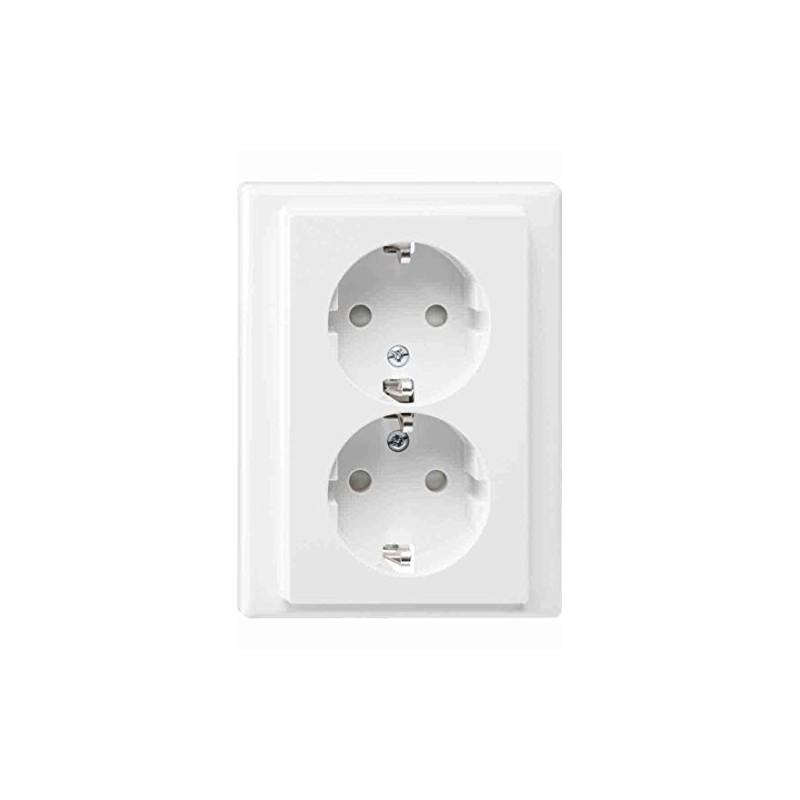 Merten MEG2420 1419 Plug Socket 2 Sockets Polar White