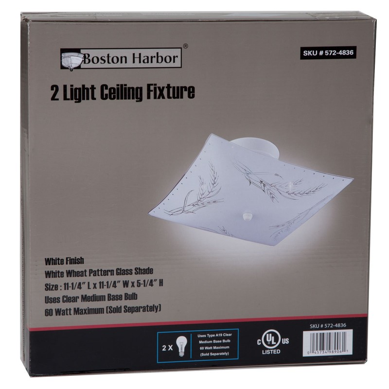 Boston Harbor 5724836 Dimmable Ceiling Light Fixture, (2) 60/13 W