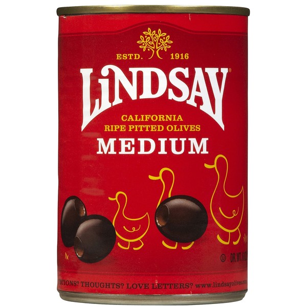 Lindsay Medium Pitted Olives, 6 oz, 24 pk