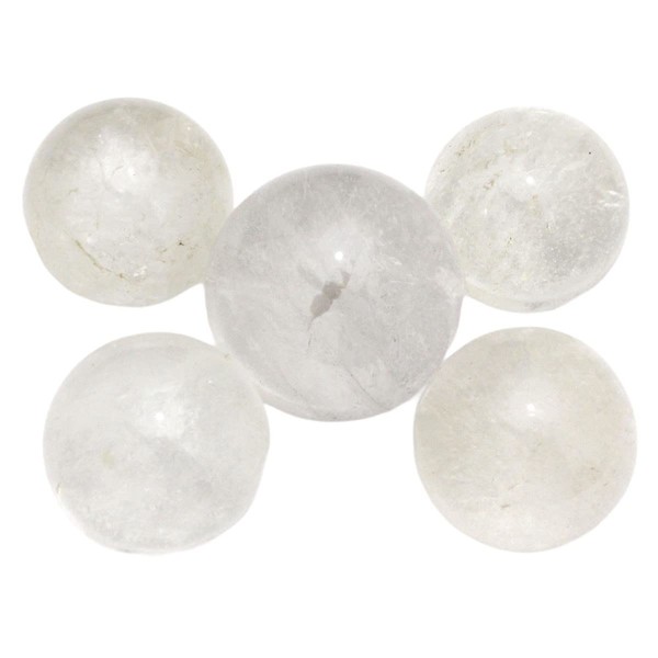 Wagokoro Nenjudou Crystal Round Ball Set of 5 with Instruction Manual Included for House/Condominiums, Power Stone, Natural Stone, For Purification, 1.2 - 1.4 inches (30 - 36 mm)