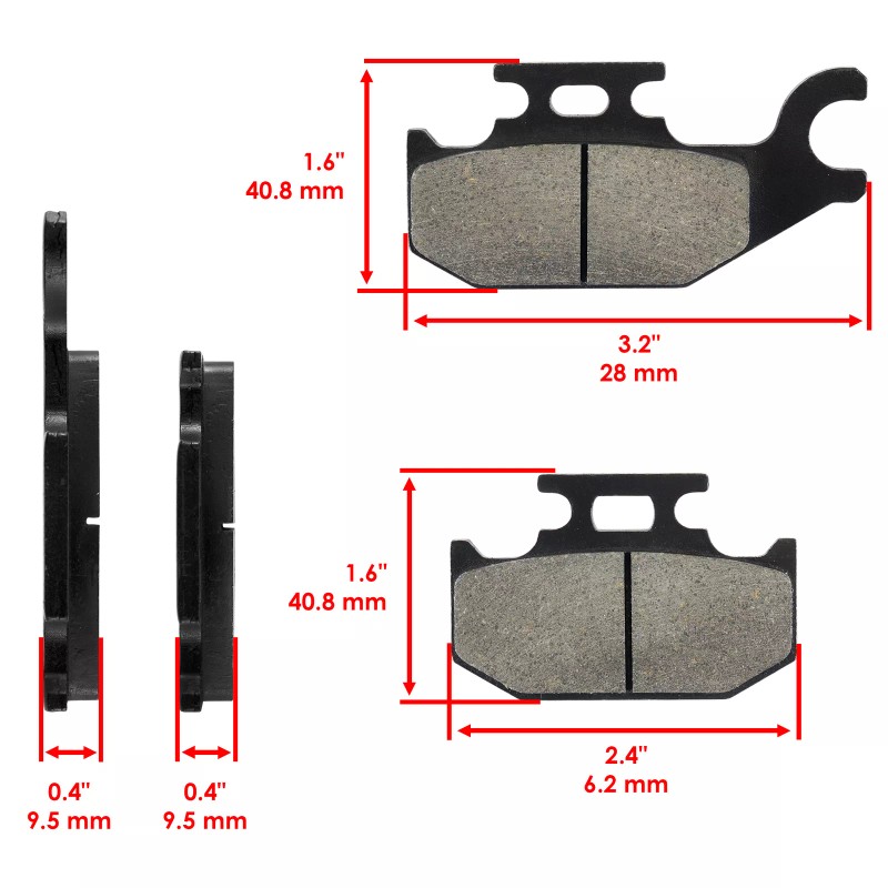 Caltric Brake Pads for CanAm Outlander 800 4X4 2007-2012 Front