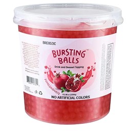Pomegranate Boba Pearls, Pomegranate Popping Boba Bursting Boba Bubble Tapioca Pearls For Bubble Tea, No Artificial Colors (7 LB Pack of 1)