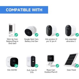 Smart Home Adjustable Indoor/Outdoor Metal Wall Mount (2 Pack) for Ring Stick Up Cam Wired/ & Indoor Cam, Arlo Pro/Pro 2/Pro 3/Pro 4/Ultra, Eufy Cam E / 2 / 2C, Wyze Pan v3, White - Color: White