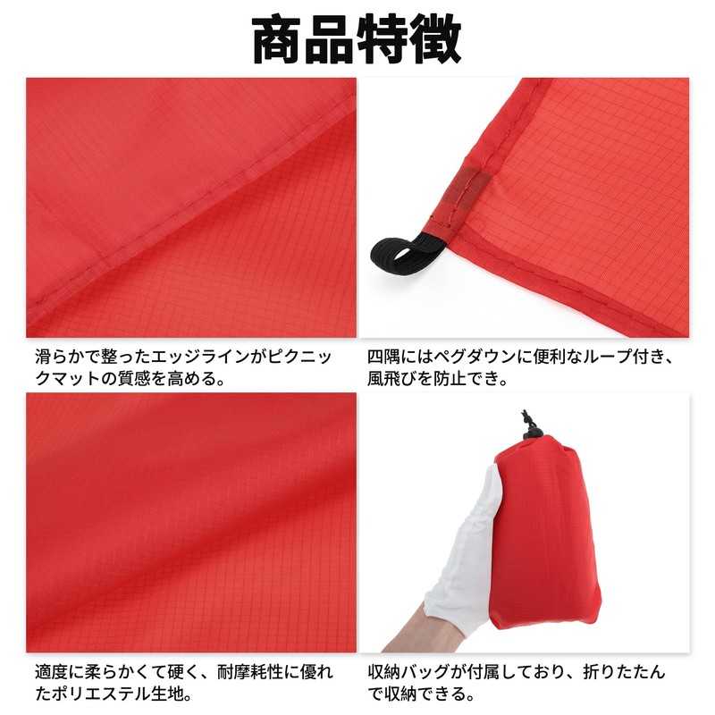 CAPASTEC レジャーシート ピクニックシート 1～2人用 100x140cm 防水 収納袋付き ピクニックマット コンパクト お花見