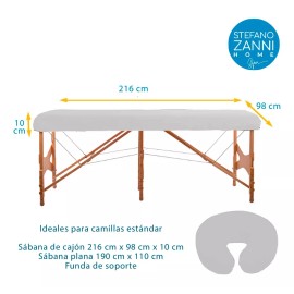 Stefano Zanni Kit Spa 3 Pzas Sábanas Para Cama De Masaje- -negro