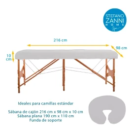 Stefano Zanni Kit Spa 3 Pzas Sábanas Para Cama De Masaje- -negro