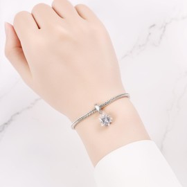 NUJIFFY 925 Sterling Silver Bead Charms for Bracelets Necklaces Airplane Passport Book Charm Virgin Mary Dangle Charm Jewelry Gifts for Women