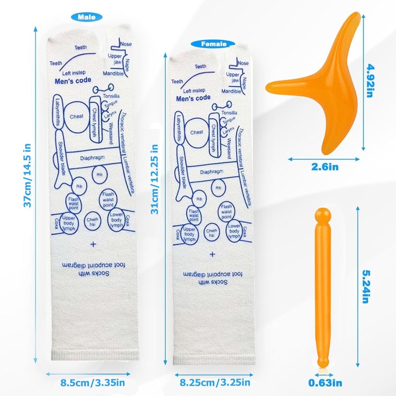 SOFTNLUX Foot Reflexology Sock Set with Massage Tool, Acupressure Reflexology