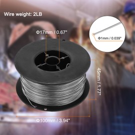HARFINGTON 2pcs Flux Core MIG Welding Wire E71TGS .039Inch 2 Pound Spool Low-Carbon Mild Steel MIG Wire with Low Splatter for All Position Gas Welding