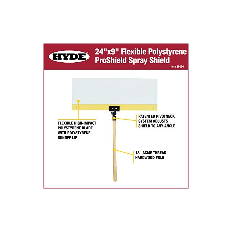 Hyde 28060 ProShield Spray Paint Shield, 24x9-inch Flexible Polystyrene