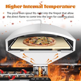Wood Fired Pizza Oven Pellet Grill Top with Pizza Stone for Traeger Pit Boss GMG Z Grills Rectec Parts Universal Stainless Steel Smoker Accessories BBQ Kit