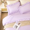 PERFEMET Lavender Ruffled Full Comforter Set Purple Ruffle Comforter Shabby
