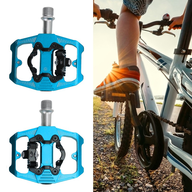 Dual Function Bicycle Pedal Flat Clipless Cleats 3 Sealed Bearings