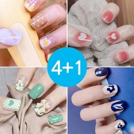 4+1 Nail Tip Paddy Tip Self Gel Nail Nail Sticker Pedicure Nail Art 3 Second Cell A-18 Dot Flower / 4+1 네일팁 패디팁 셀프젤네일 네일스티커 패디큐어 네일아트 3초 셀 A-18 도트플라워