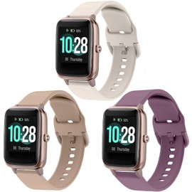 ViCRiOR Bands Compatible with ID205L Smart Watch, Quick Release Soft Silicone Fadeless Pattern Printed Floral Replacement Band for ID205L, ID205G ID205 ID205U ID205S (3Pack(Stone+Starlight+Smoke