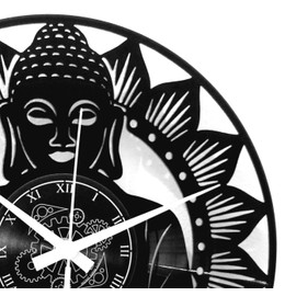 Instant Karma Clocks Wall Clock with Silent Movement Decorative Kitchen Clock Bathroom Clock Buddha Mandala Yoga Temple Art