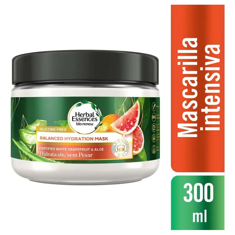 Mascarilla Herbal Essences Toronja Blanca Y Aloe, 300 Ml
