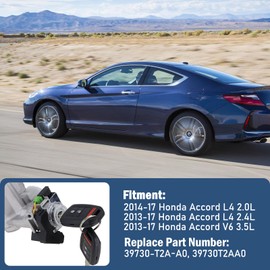 Ignition Switch Lock Cylinder Assembly with 2 Chip Remote Keys Compatible with Honda Accord 2013 2014 2015 2016 2017 2.0L 2.4L 3.5L Starter Switch Replaces # 39730-T2A-A0, 39730T2AA0