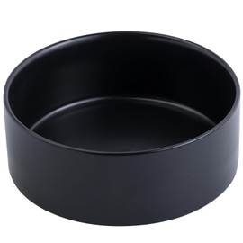 DJJJOOYS Black 8 in Dog Bowl Ceramic for Medium Sized Breed,Retrievers,7.6 Cups Non Slip Heavy Weighted Dog Food Water Dish,Modern Big Pet Bowl Large