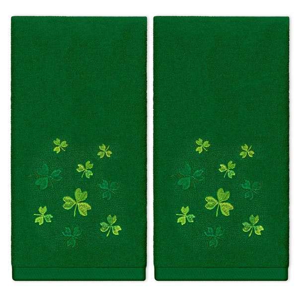 JarThenaAMCS JarThenaAMCS 2Pcs Green St. Patrick's Day Hand Towels Cotton