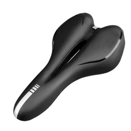 Keenso Cojín para Sillín de Bicicleta, Ergonómico, Amortiguador, Transpirable, Cómodo, Sillín de Bicicleta de Montaña Negro con Orificio de Ventilación para Amantes de la Bicicleta