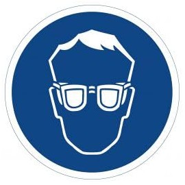 Eye Protection Use Sign, Mandatory Sign in accordance with DIN 4844 2 Material with UV Protection, Note Cling Sign Protective Wear Glasses